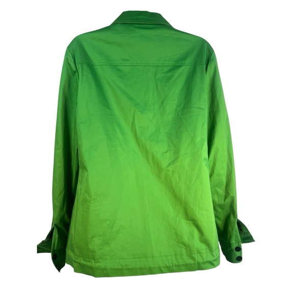 TORY BURCH kelly green logo button flap pocket womens utility jacket sz 10 - Picture 3 of 9